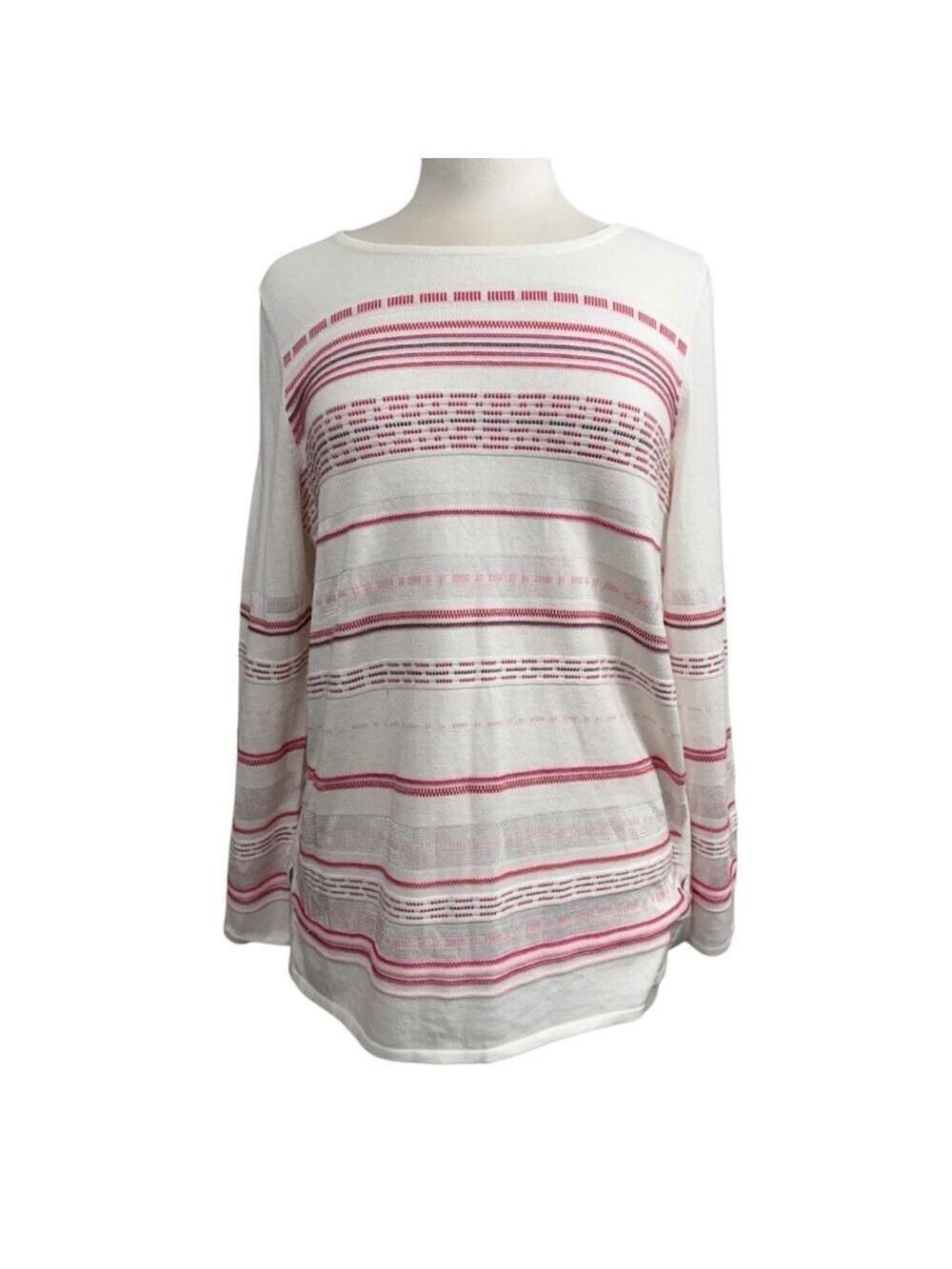 Women's etcetera Blouse, Size L, White & Pink